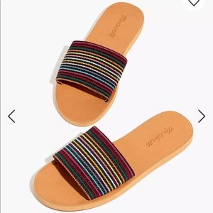 Madewell Slide Sandal in Maddie Stripe